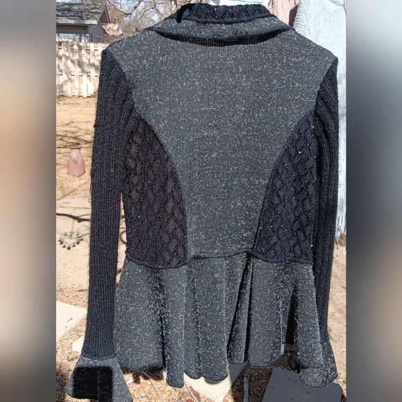 Sioni Roma Beatiful Cardigan Sweater Different Materials Sparkly Size S - Picture 5 of 5